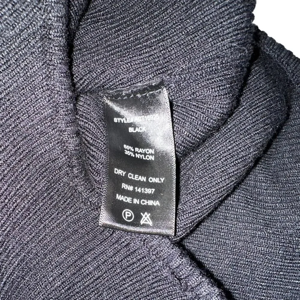 ASTR The Label Felice Long Sleeve Back Cut Out Sweater Black Bodysuit MEDIUM